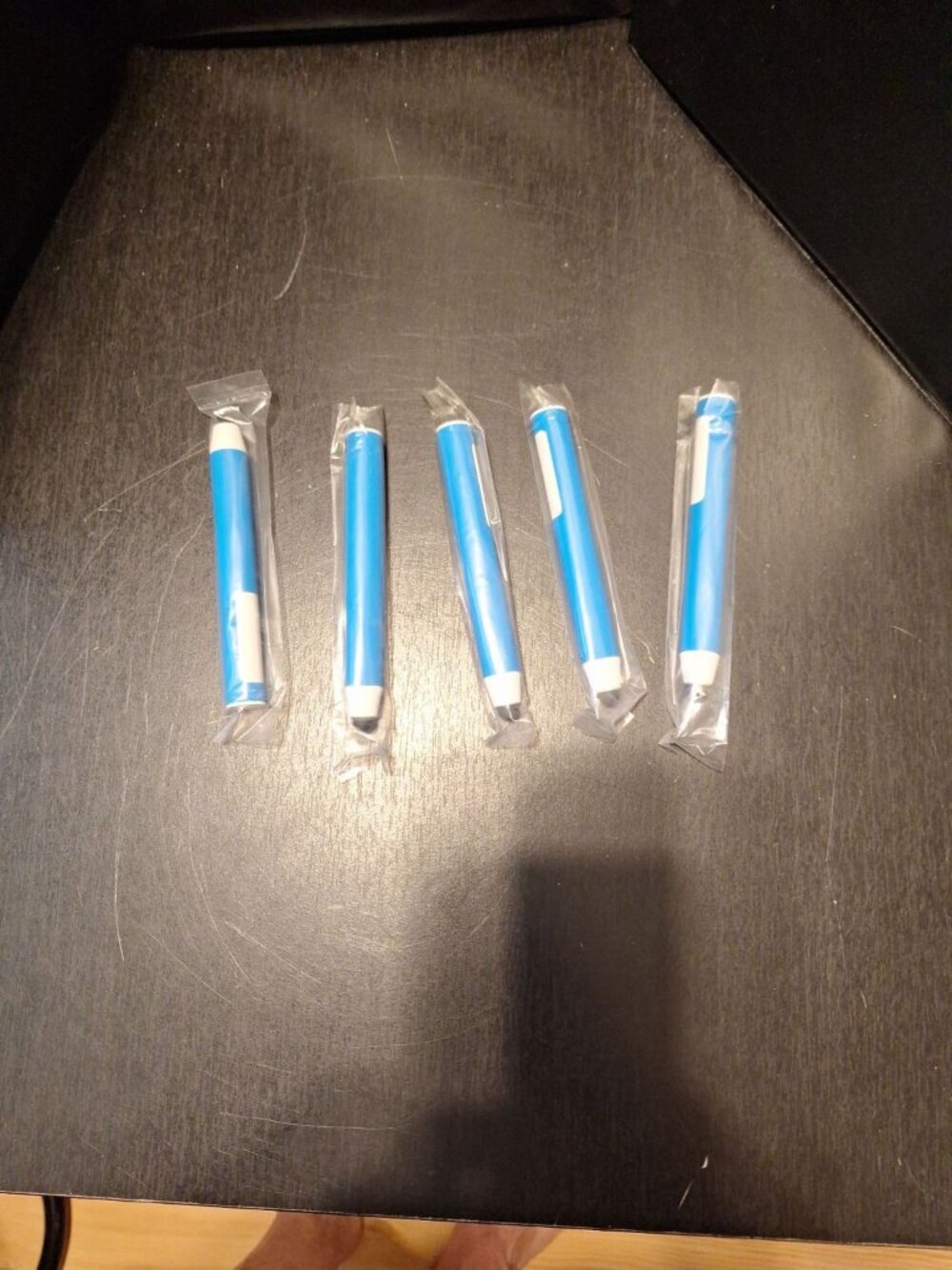 Set of 5 Blue and White Capacitive Stylus Pens for Touchscreens